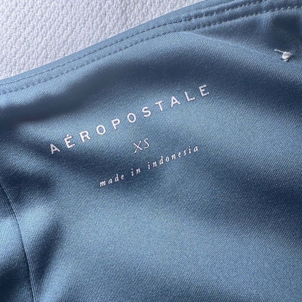 Aeropostale Womens XS Crossover‎ High Waist Flare Yoga Pants Dusty Blue Athletic - Picture 8 of 8